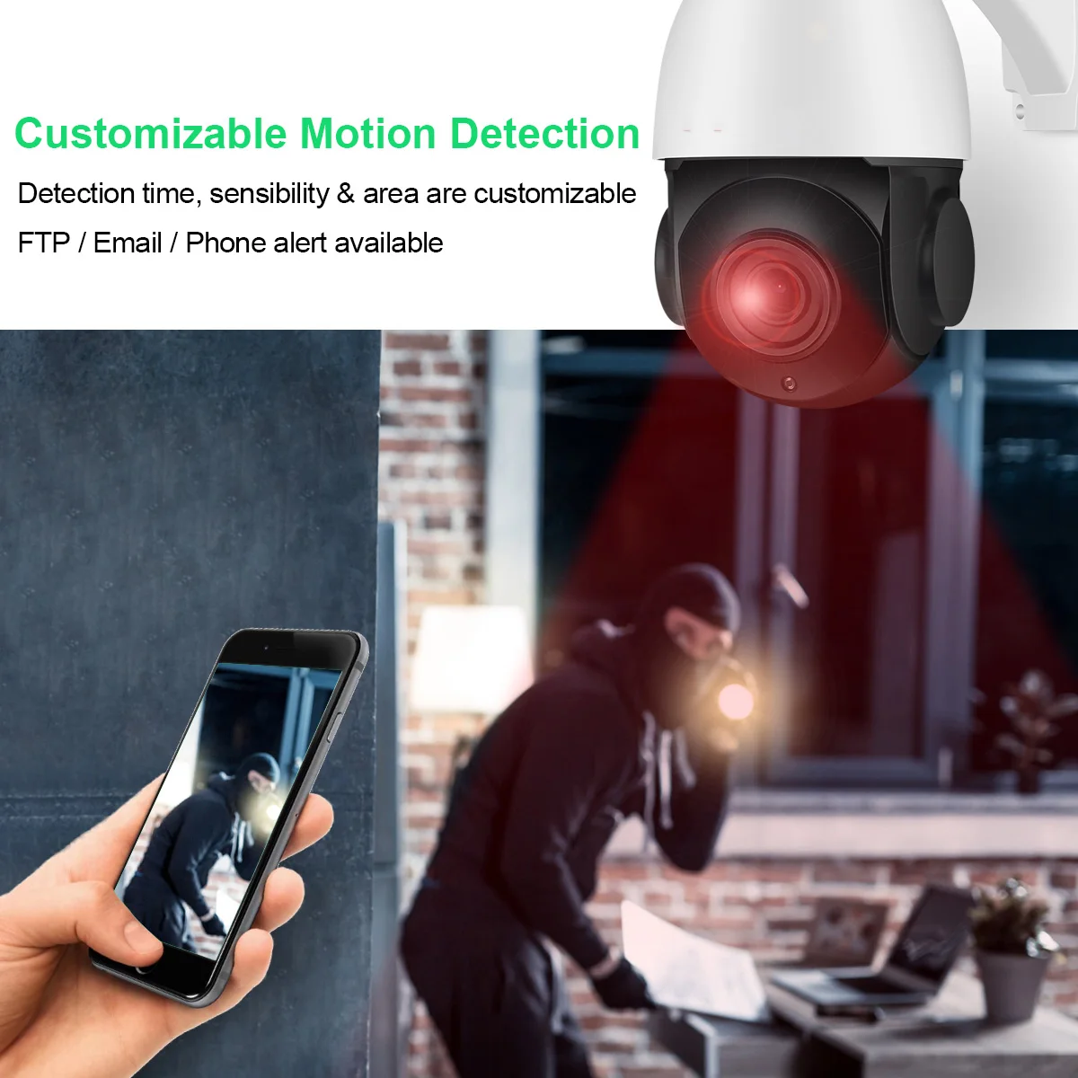 ANRAN 5MP 20X PTZ POE camera dome security camera two way audio SD card recording waterproof long night vision