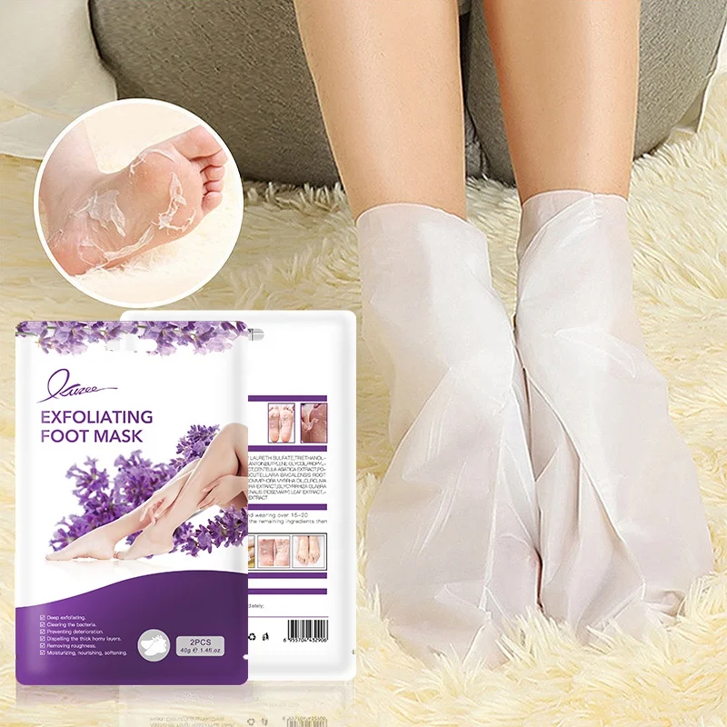 Private Label Vegan Natural Organic Remove Dead Skin Cuticles Heel Peeling Exfoliating Lavender Foot Mask