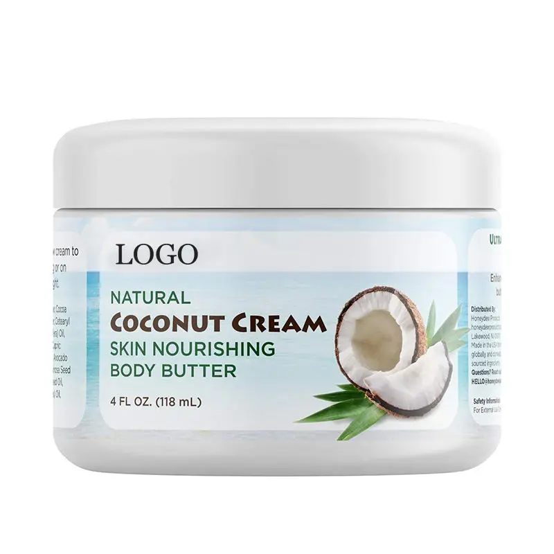 Собственная торговая марка OEM ODM увлажняющий кокосовый взбитый крем для тела шелковистая гладкая кожа женщин