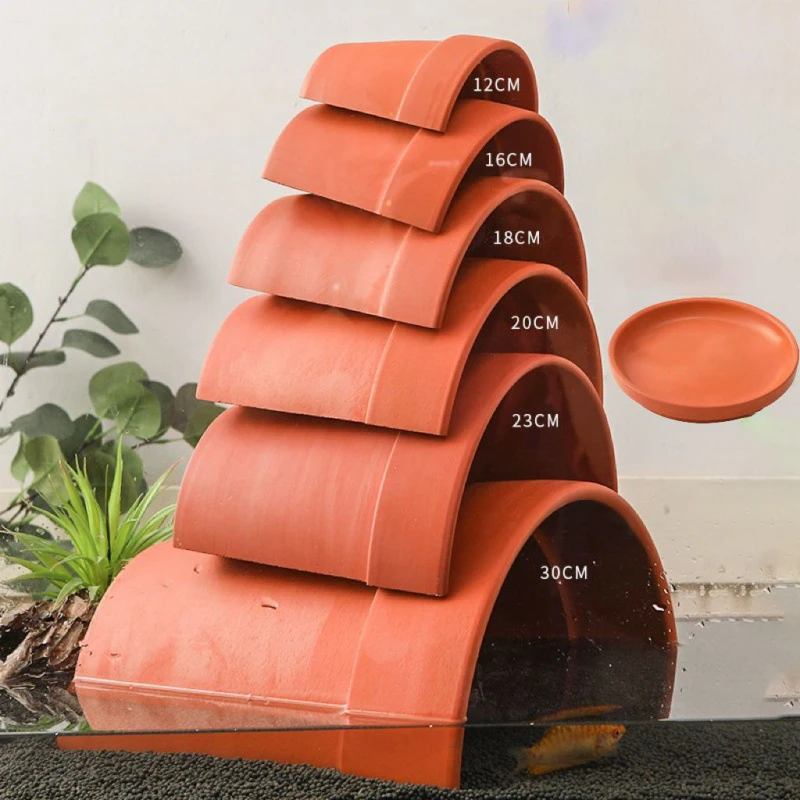 Reptile Turtle Rock Hide Ornament Rockery Hiding Decorative Climbing Terrace Tank Landscape Aquarium & Accessories Decoration