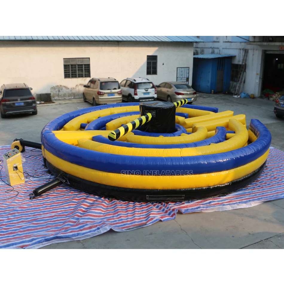 8 metes Dia. adults duck n run inflatable meltdown game with crazy rotating machine from China inflatable factory