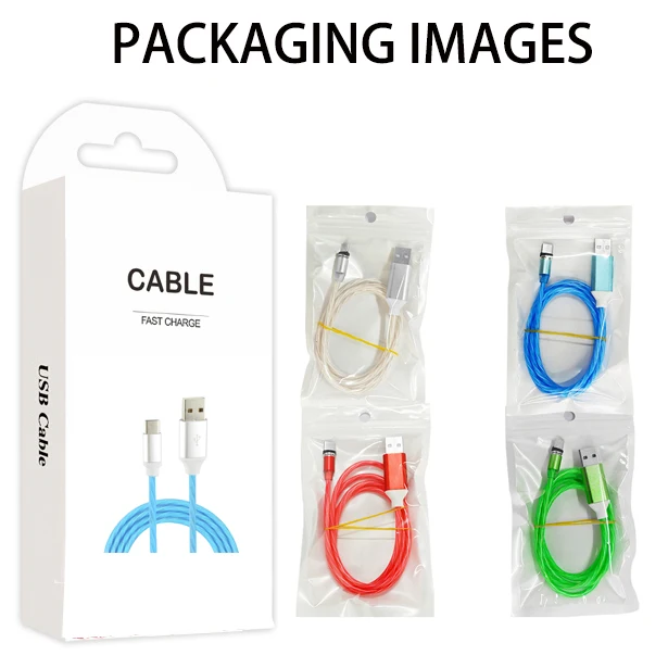 LED Flowing Cable USB C Smart OEM Fast Charging Mobile Phone Data Charging Cable
