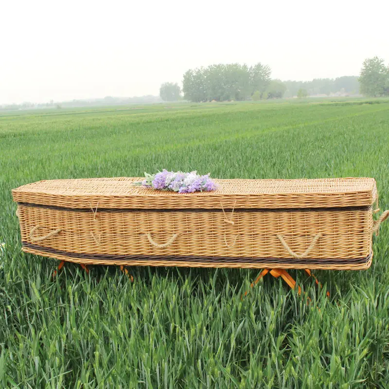 adult european style Eco Friendly Funeral Wicker coffin