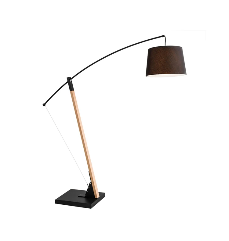 Nordic Minimalist Luxury Fishing Lamp Solid Wood Metal Iron Original Sofa Sagittarius Floor Lamp for Home Hotel Decoration