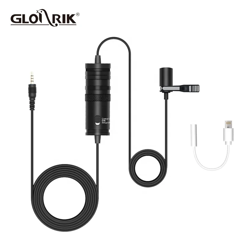 Portable multi function camera video collar clip lapel microphone for youtube video recording vlog