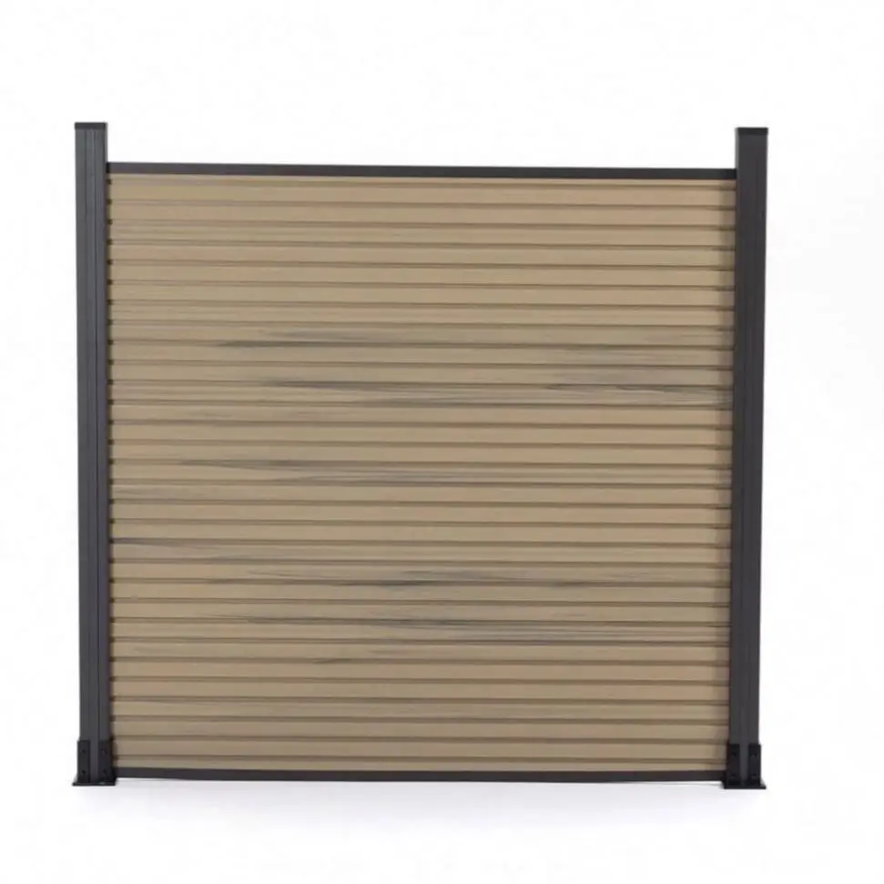White composite privacy wpc slat fence customized 6ft x 8ft wood plastic