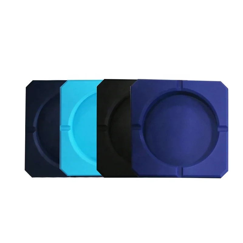 Square cigarette cigar smokeless silicone portable pocket custom logo ashtray