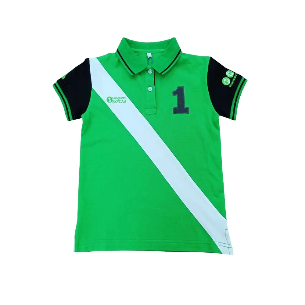 Short sleeves color combination kids cotton polo shirt