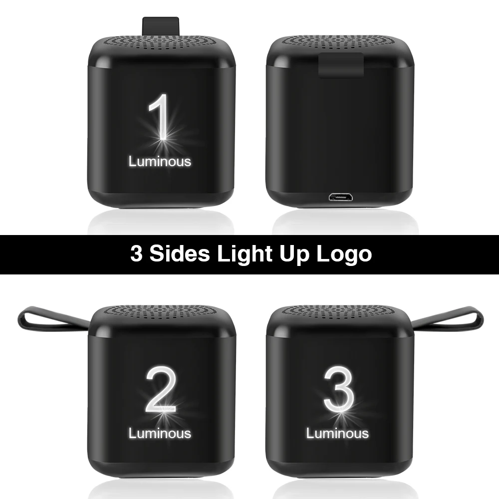 Promotional Mini Speaker with light up logo TWS Wireless speaker blue tooth