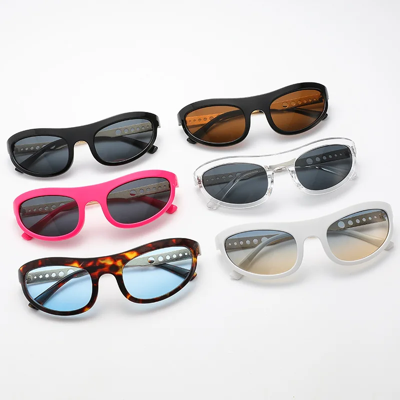 S23246 Uv400 Ladies Glasses Alien Hollow Retro Sunglasses Vintage Metal 2024 Wholesale Luxury Designer Wholesale Y2k Sunglasses