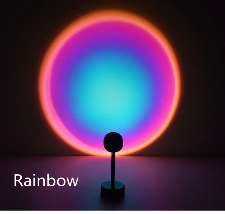 
HIGH CLASS Living Room Rainbow Projection Night Light Wedding Birthday Bedroom Sunset Led Table Lamp 