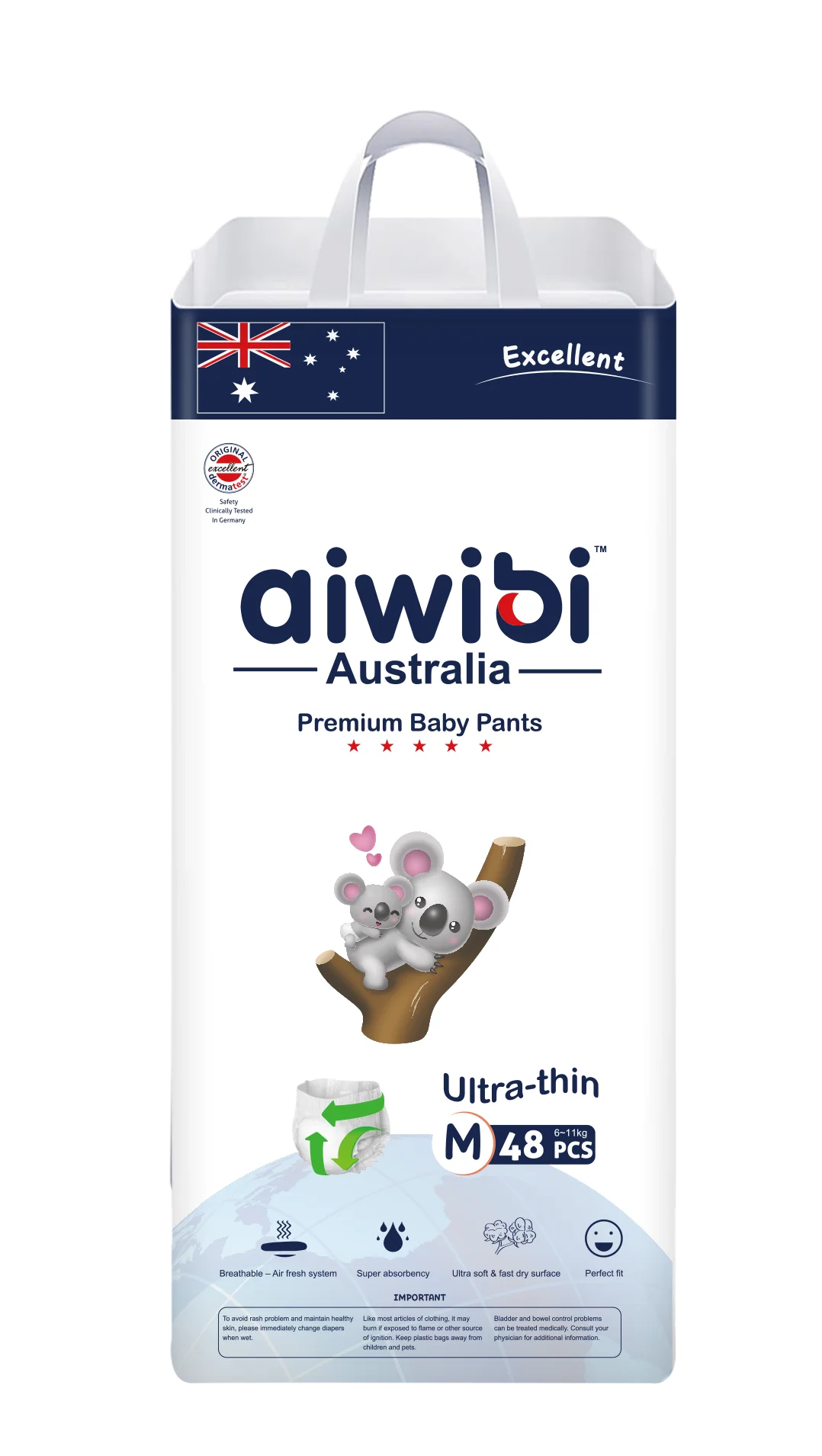 AIWIBI disposable baby diapers best selling high quality baby diapers  pants ultra thin good pampering baby nappies XXXL size 7