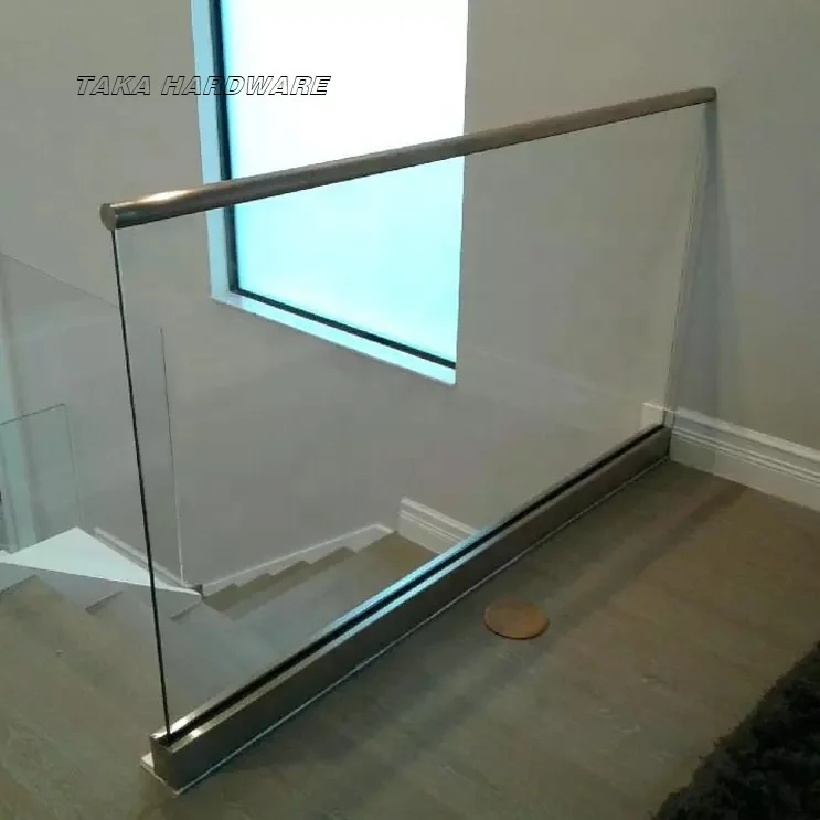 aluminium u channel frameless glass railing base