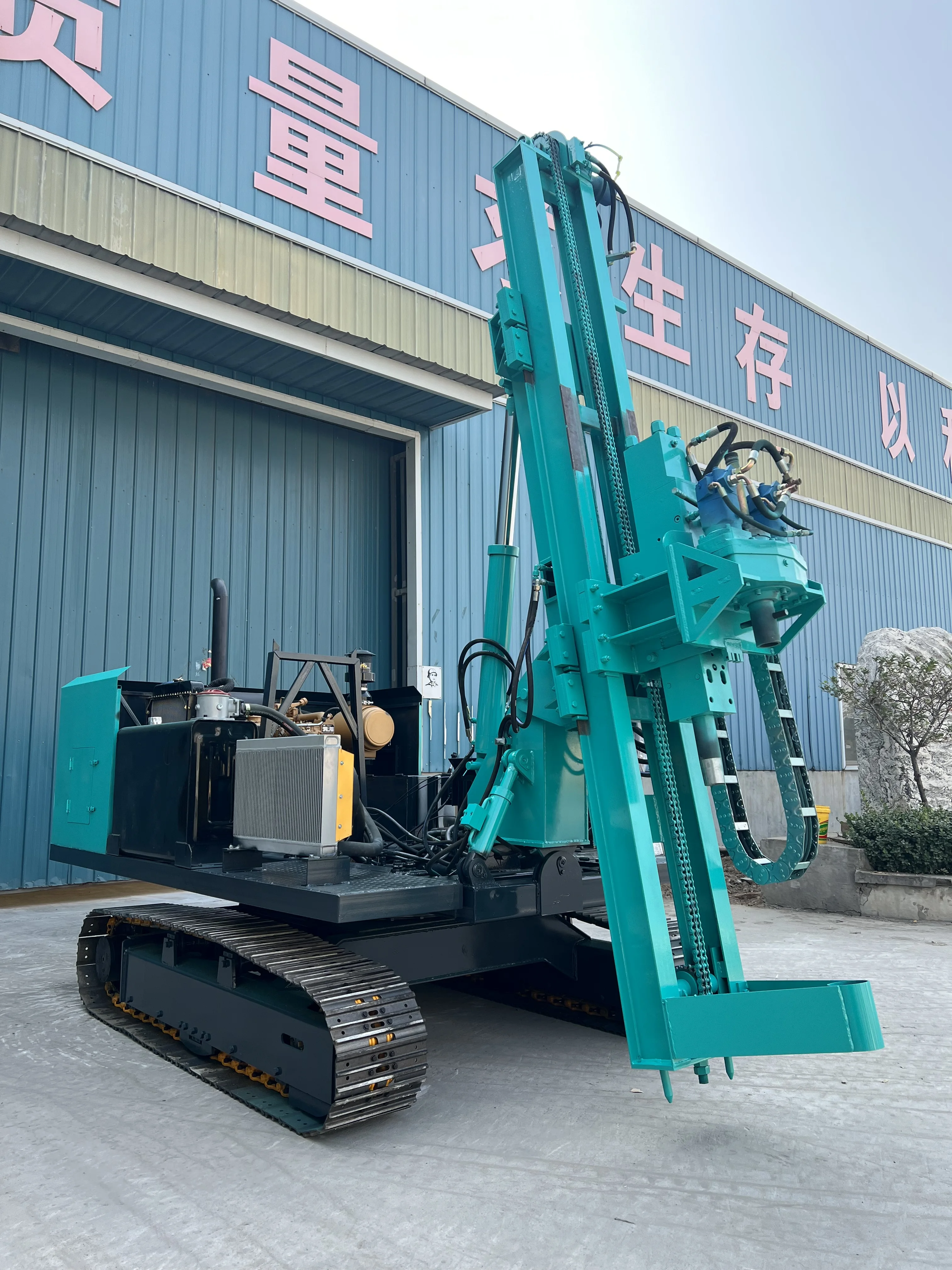Micro Pile Drilling Rig Hydraulic Dual Power Head Small Piling Rig Rotary Solar Drop Hammer Pile Driver
