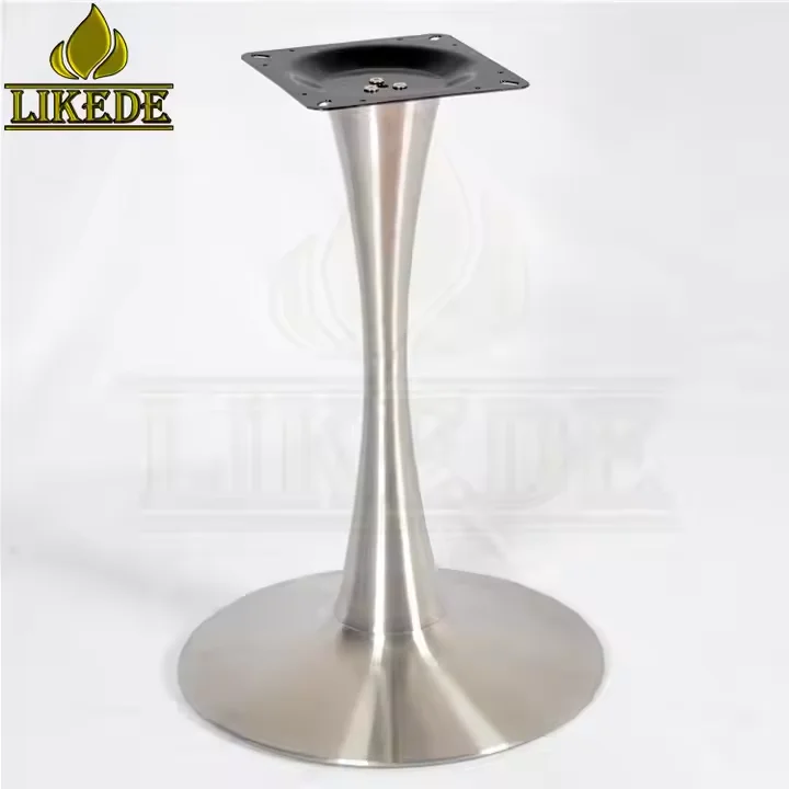 Detachable Stainless Steel round Trumpet Tulip Glass Table Leg Modern Furniture Legs