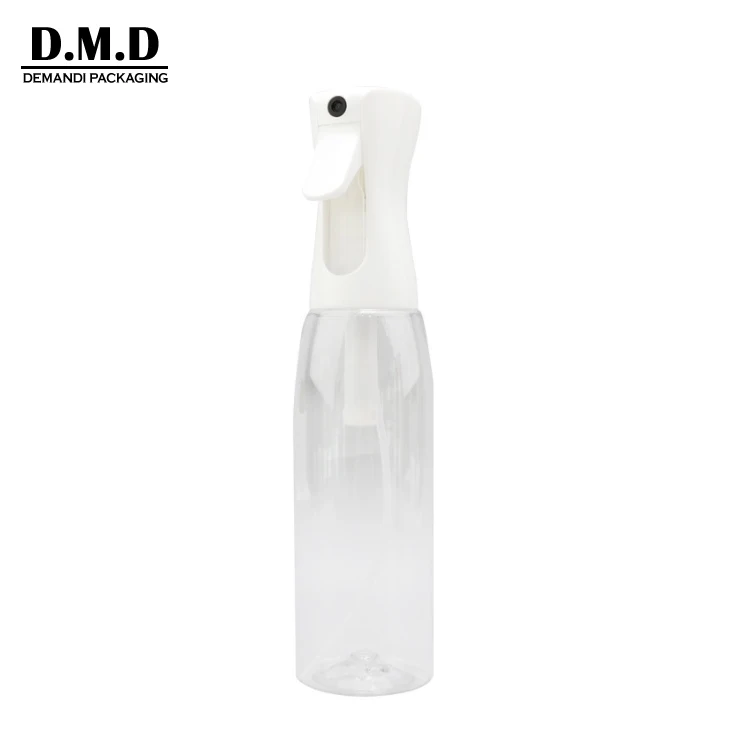 Wholesale white black 100 ml 200ml 300 ml 500ml 10 oz plastic water clear fine mist continuous sprayer bottle for hair salon