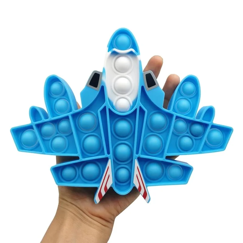 Dropshipping Silicone Push Pop Bubble Popper Fidget Toy Sensory Airplane Stress Relief Fidget Toys