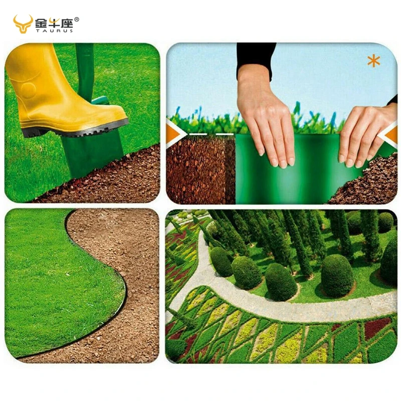 JNZ Good Quality Plastic Garden Border Wave Shape Green Lawn Grass Edge For Outdoor Decoration