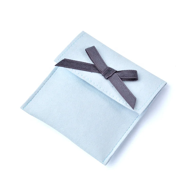 Luxury customized logo microfiber velvet necklace bag jewelry envelope pouch