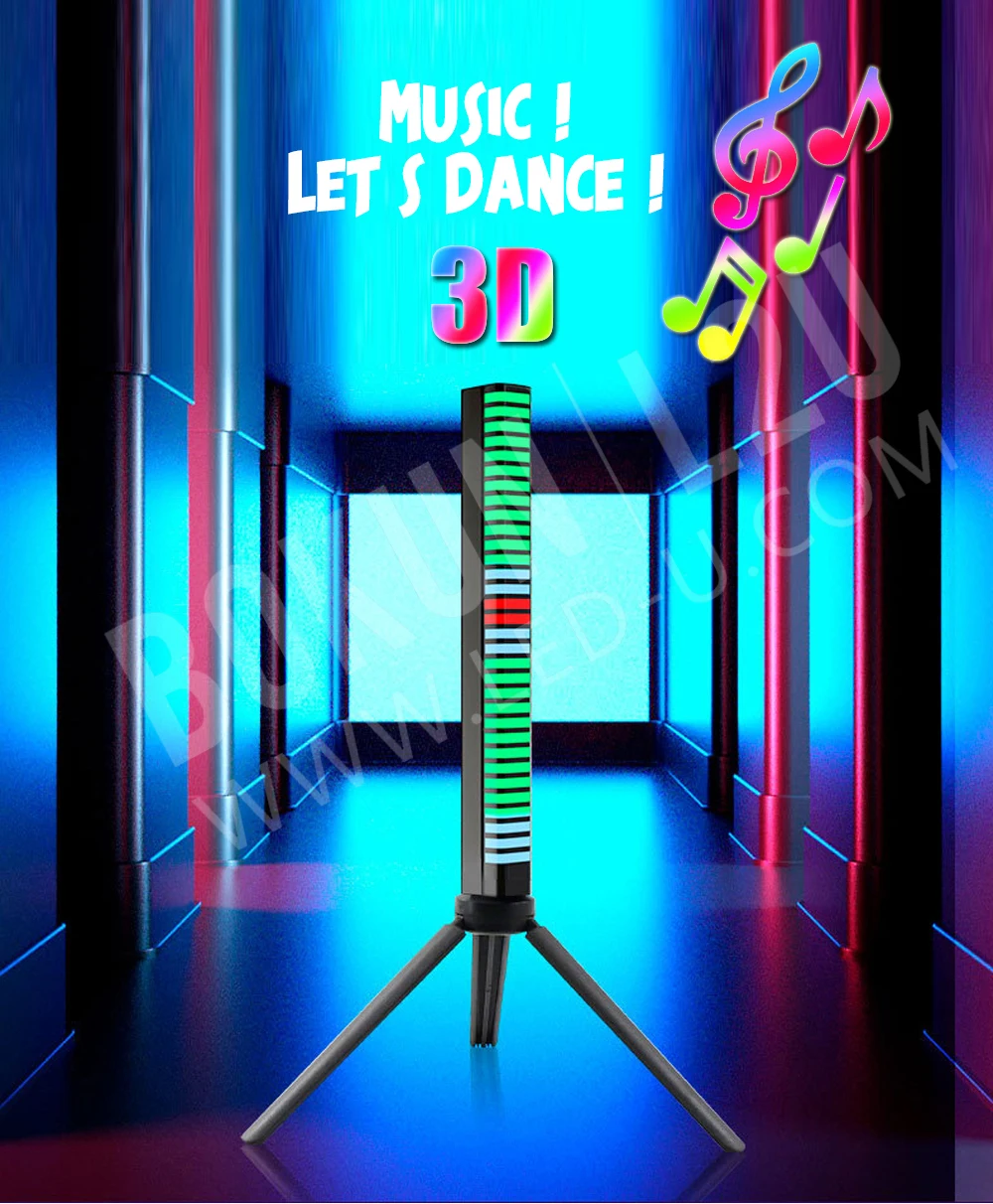 Bokun 3D New Product For Rear Glass Led Sound Activated Equalizer Car Neon El Light Music Rhythm Jump Flash Lamp Sticker Styling