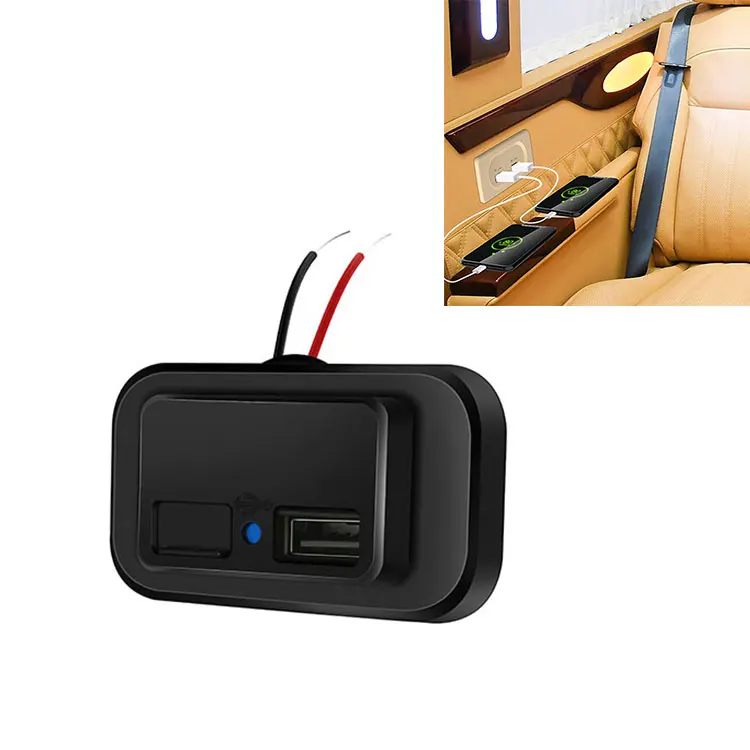 12V 3.1A Dual USB Car Charger 2Port Adapter Power Socket Charging Panel Mount