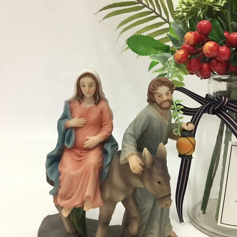 Molds Religious Maria and Angle Figurine Fengshui Nativity Scenes Sets Popular Resin Home Decoration Europe SCULPTURE Modern N/A