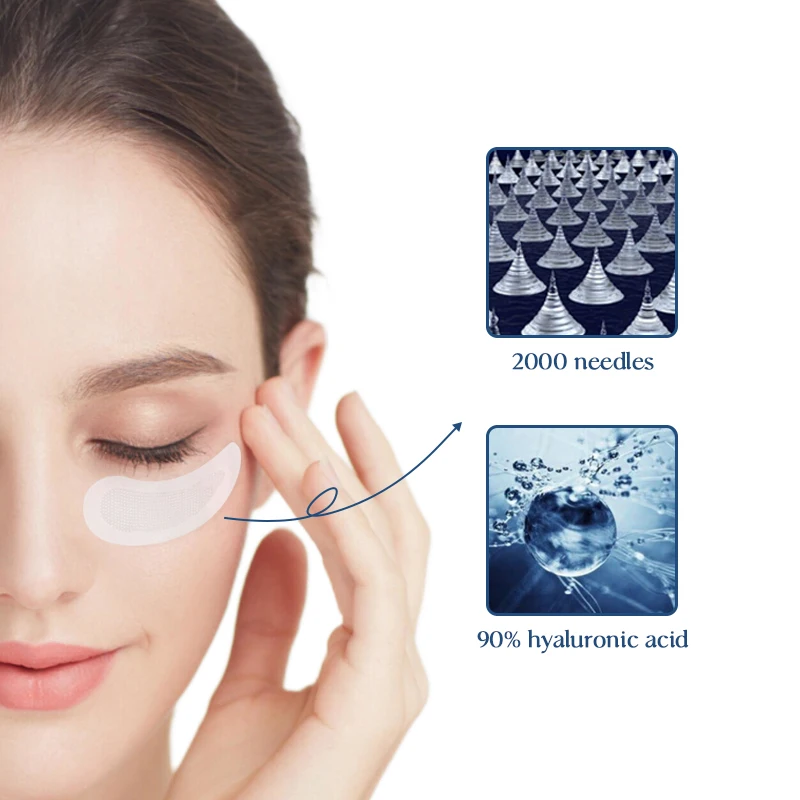 Microneedle Eye Mask Dissolving Eye Patches with Hyaluronic Acid Peptides Micro-needle Eye Patch
