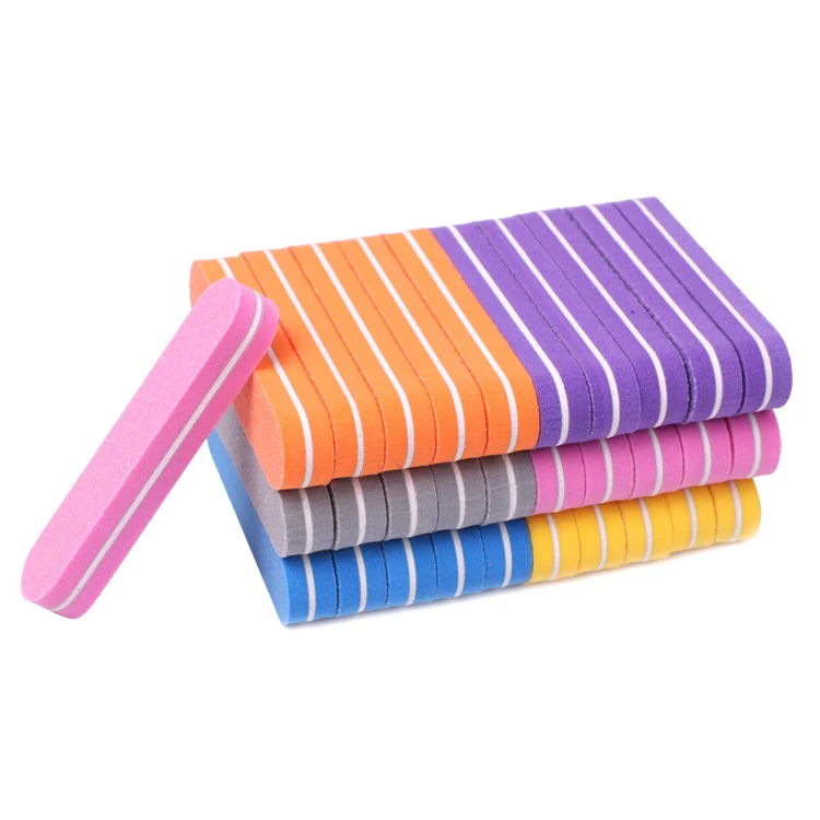 Wholesale Manicure Salon Use Mini Nail File Straight Shape Double-side Sponge Small Nail File