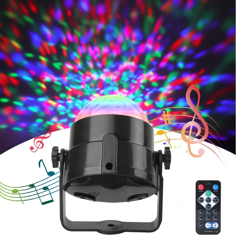 Sound Activated Rotating Disco Bar Lighting 3W RGB Led Stage  Small Magic Ball Light For Christmas Home KTV Xmas Wedding Show