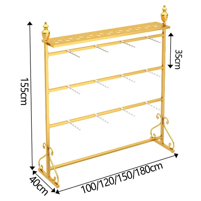 Custom Stainless Steel Gold Shelf Clothing Rack For Boutique Sock Rack Garment Metal Display Rack