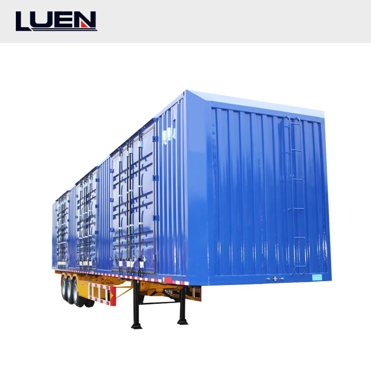 China factory Price High Quality Cargo Trailer Box Semi Trailer 3 Axle Open Wing Van Truck Trailer For Sale