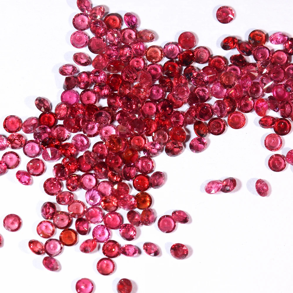 Hot sale round brilliant machine cut red spinel natural gemstone for jewelry making