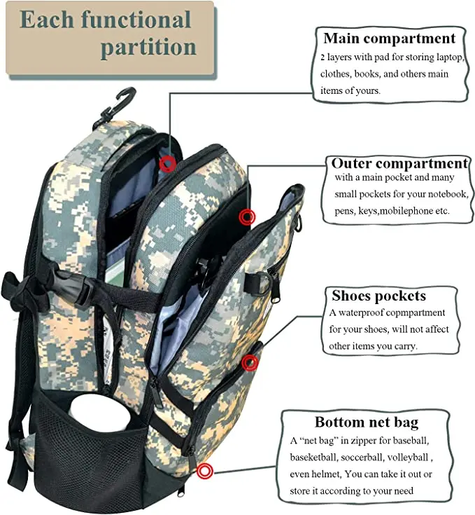 Advocator OEM/ODM Youth Baseball Bat Bag Softball Bag & Tball Baseball Equipment Baseball Bag