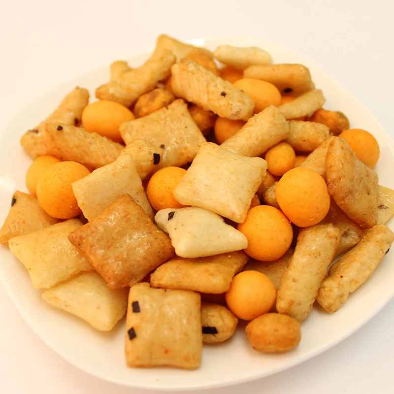 Colorful Mix Snacks Chinese Snacks Good Taste Hot Sale Crispy Rice Crackers