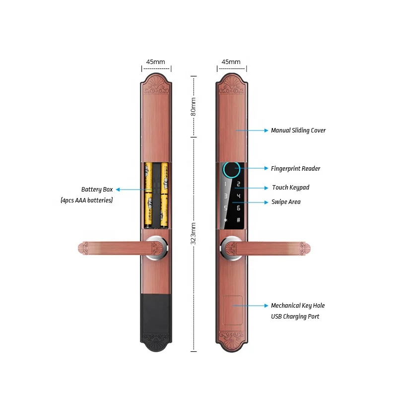 IP68 Waterproof Wifi Gate Intelligent Door Lock Electronic Aluminum Sliding Tuya Smart Lock Outdoor