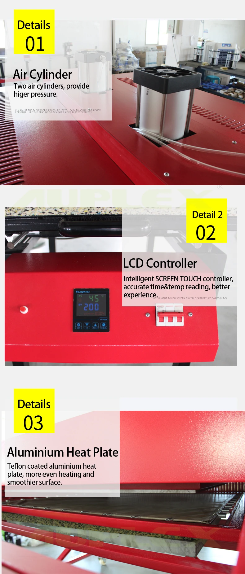 Double Heated Large Size Pneumatic Print tshirt Heat Press Machine