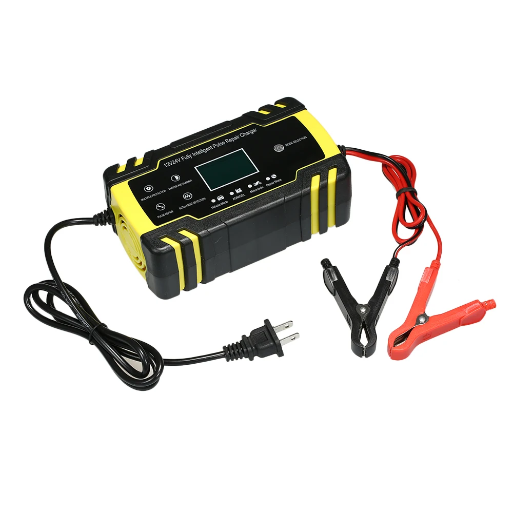 High quality Intelligent Pulse Repair Battery Charger 12V/24V 10A 15A Truck Motorcycle Charger for GEL battery