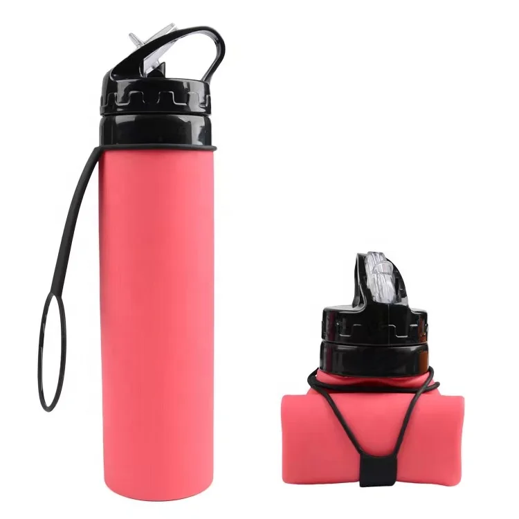 Wholesale outdoor gym silicone foldable water bottle sports