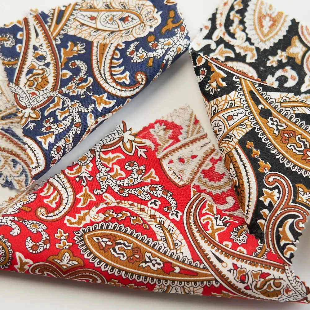 Hot selling paisley printed woven cotton poplin fabric for shirt with cheap price