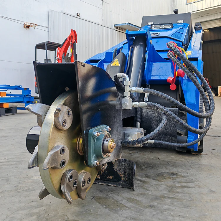 Advanced Derette V1000 Mini Skid Steer Crawler Loader with Three Pump and Valve System Powerful Stump Grinder