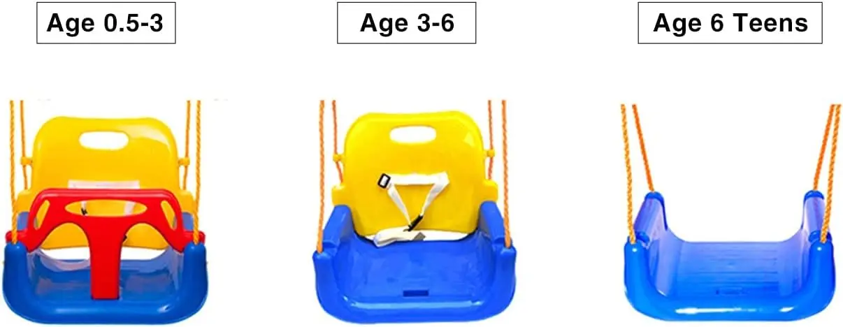 Adjustable 3 In 1 Swing Seat Baby Toddler Outdoor Background Playground Kids Swing