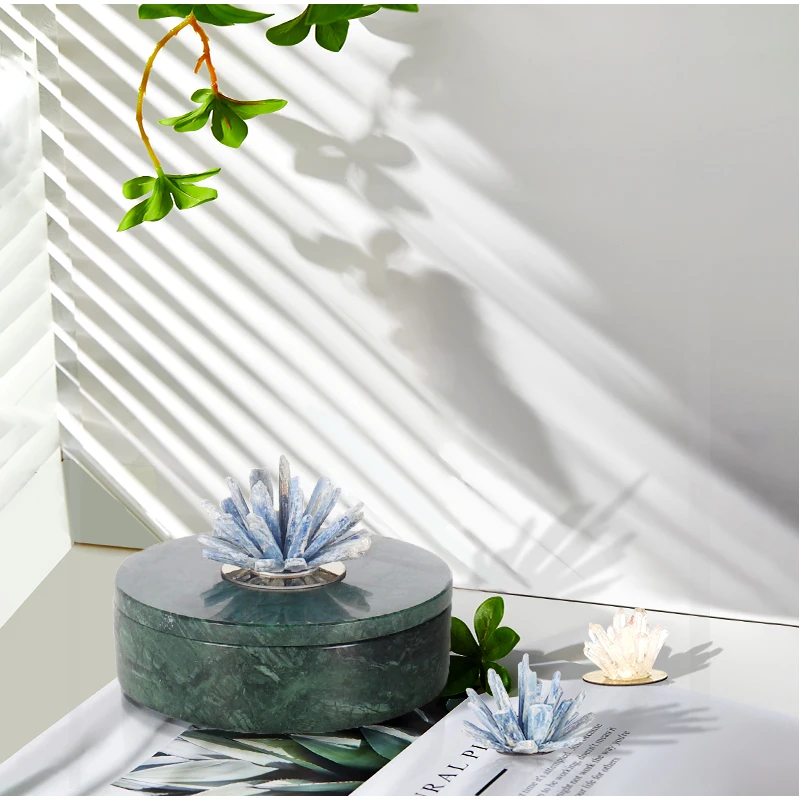 Высококачественная элегантная и красивая мраморная круглая коробка для хранения косметических