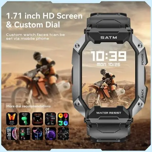 Outdoor C20 Smart Watch Men 5 ATM IP68 Waterproof Heart Rate Monitor Blood Pressure Oxygen Fitness Sport Smartwatch