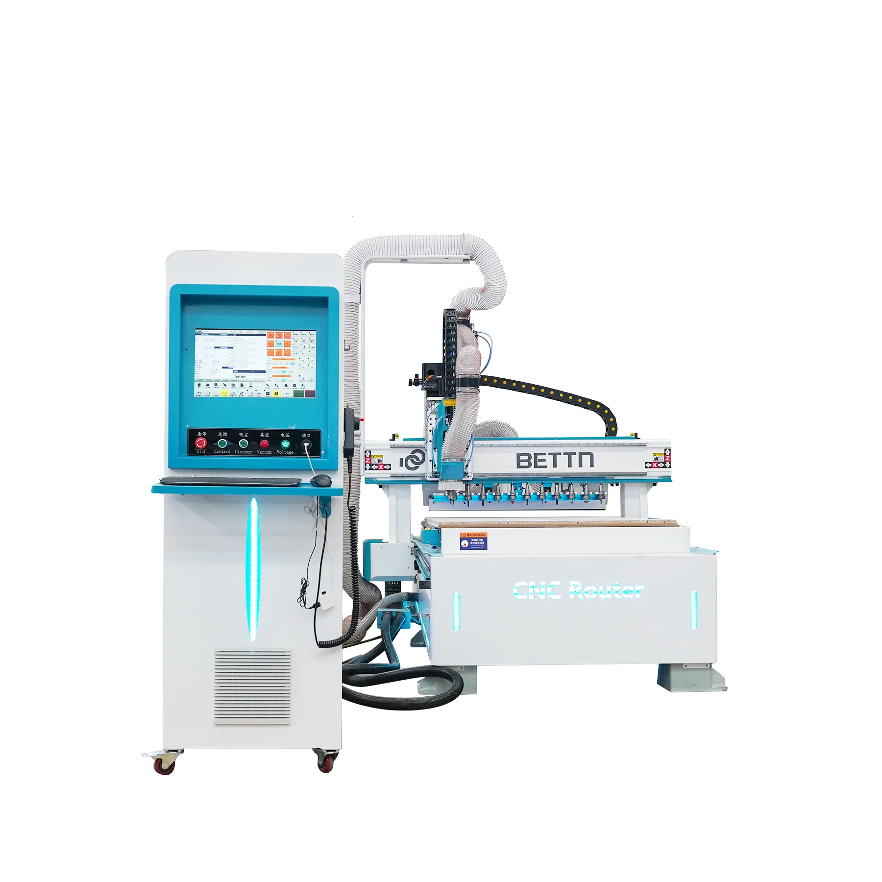 One-Click Automatic Linear ATC CNC Router CNC Milling Drilling Machine with 12 Straight Row Tool
