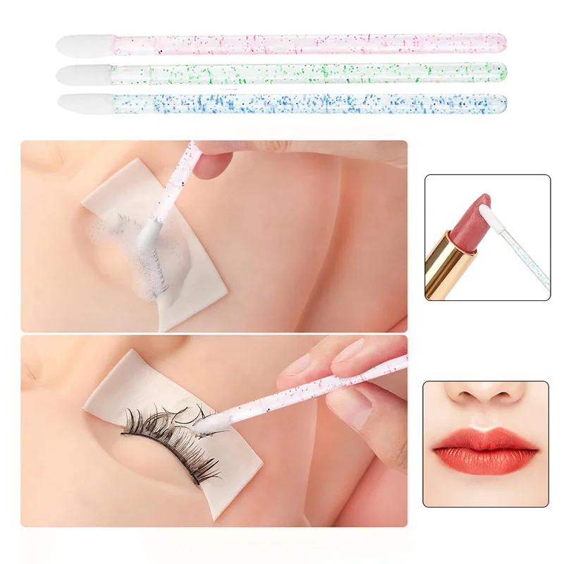Lash Cleaning Microswab Mascara Colorful 50pcs per bag Disposable Lip Brushes Make Up Brush Lipstick Lip Gloss Wands Applicator