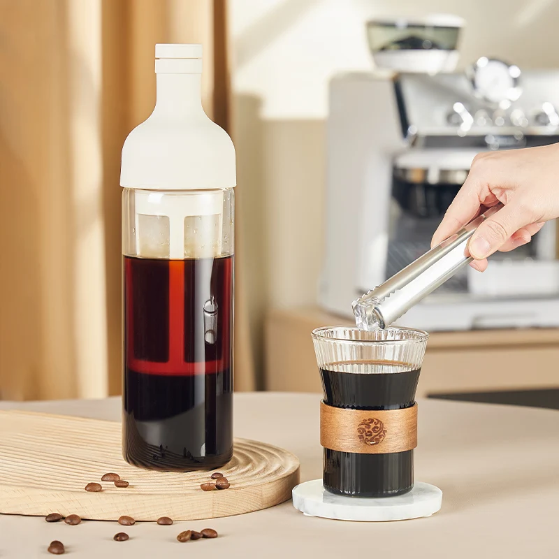 High Capacity Glass Cold Brew Coffee Maker Set Includes Cold Extraction Cup Quenched Water Cup Coffee Pot for Cold Brewing