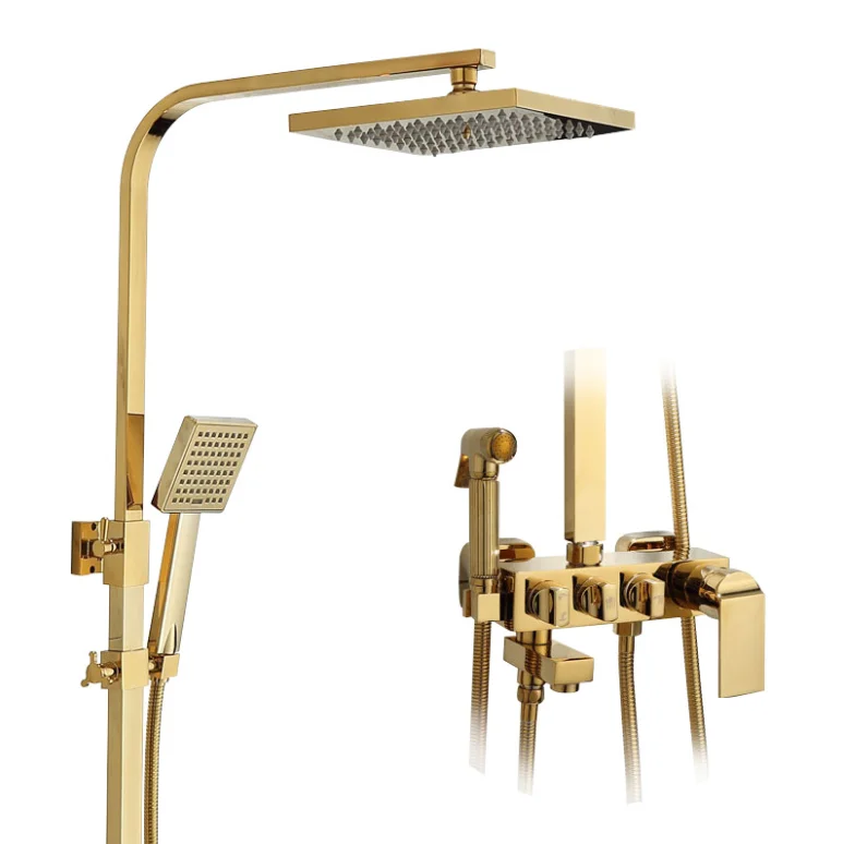 Top Sale Bathroom 4 Function Brass Rainshower Hand Shower Set