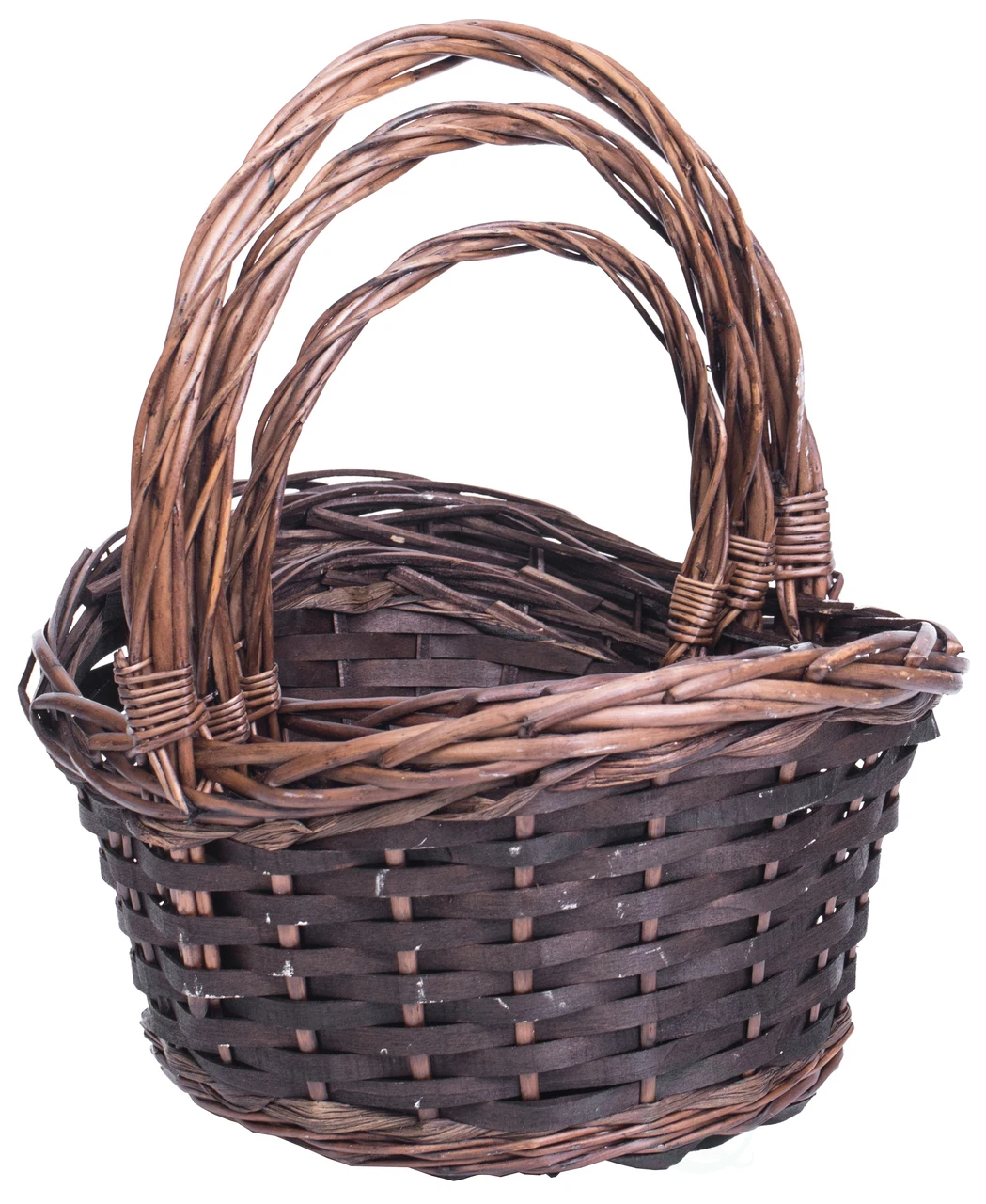 Недорогой набор из 3 коричневых корзин из ивы в форме лодки, корзины для фруктов