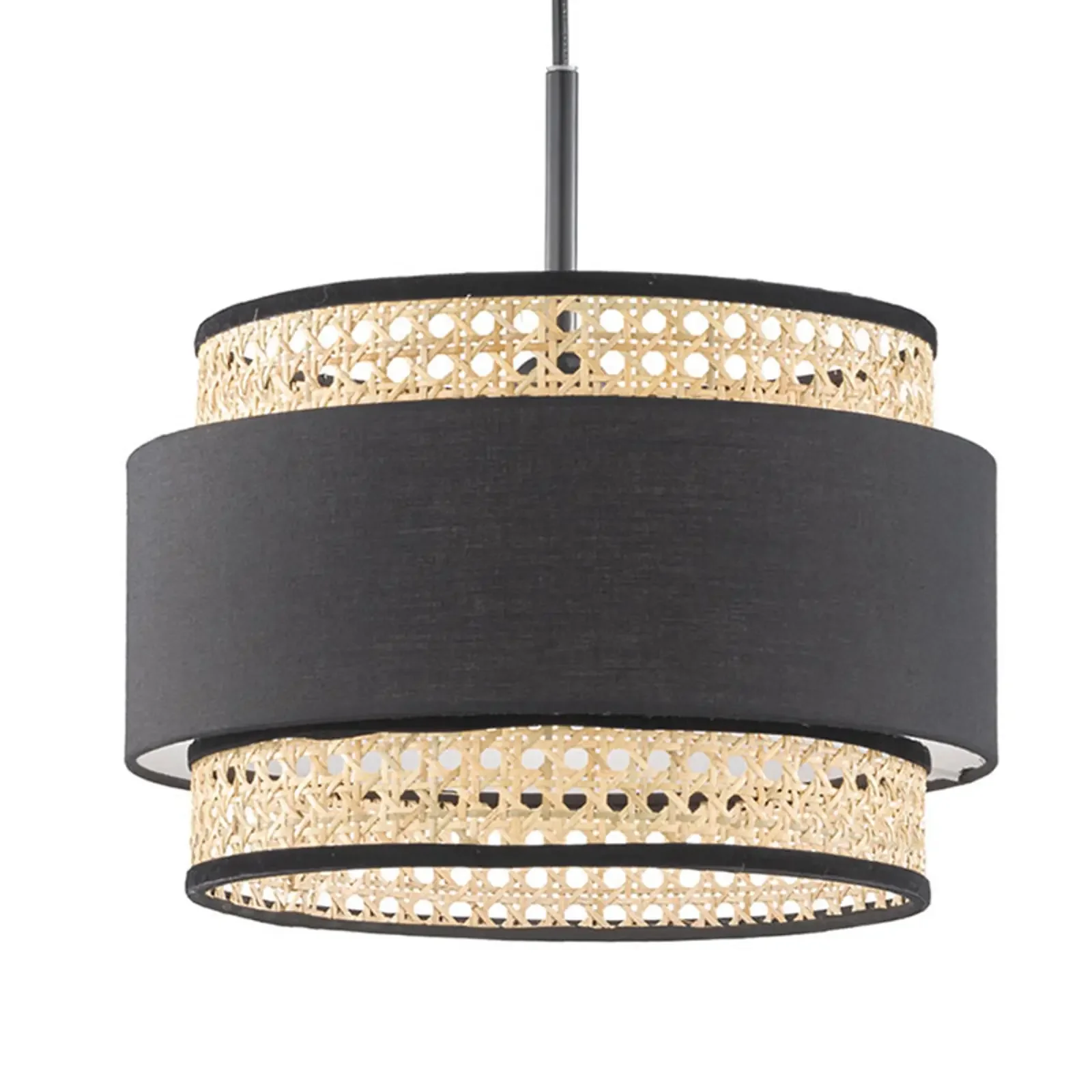 Modern Nordic Handmade Rattan Bamboo Woven Lampshade Hanging Chandelier Pendant Light Lamp For Home Cafe Living Room Restaurant