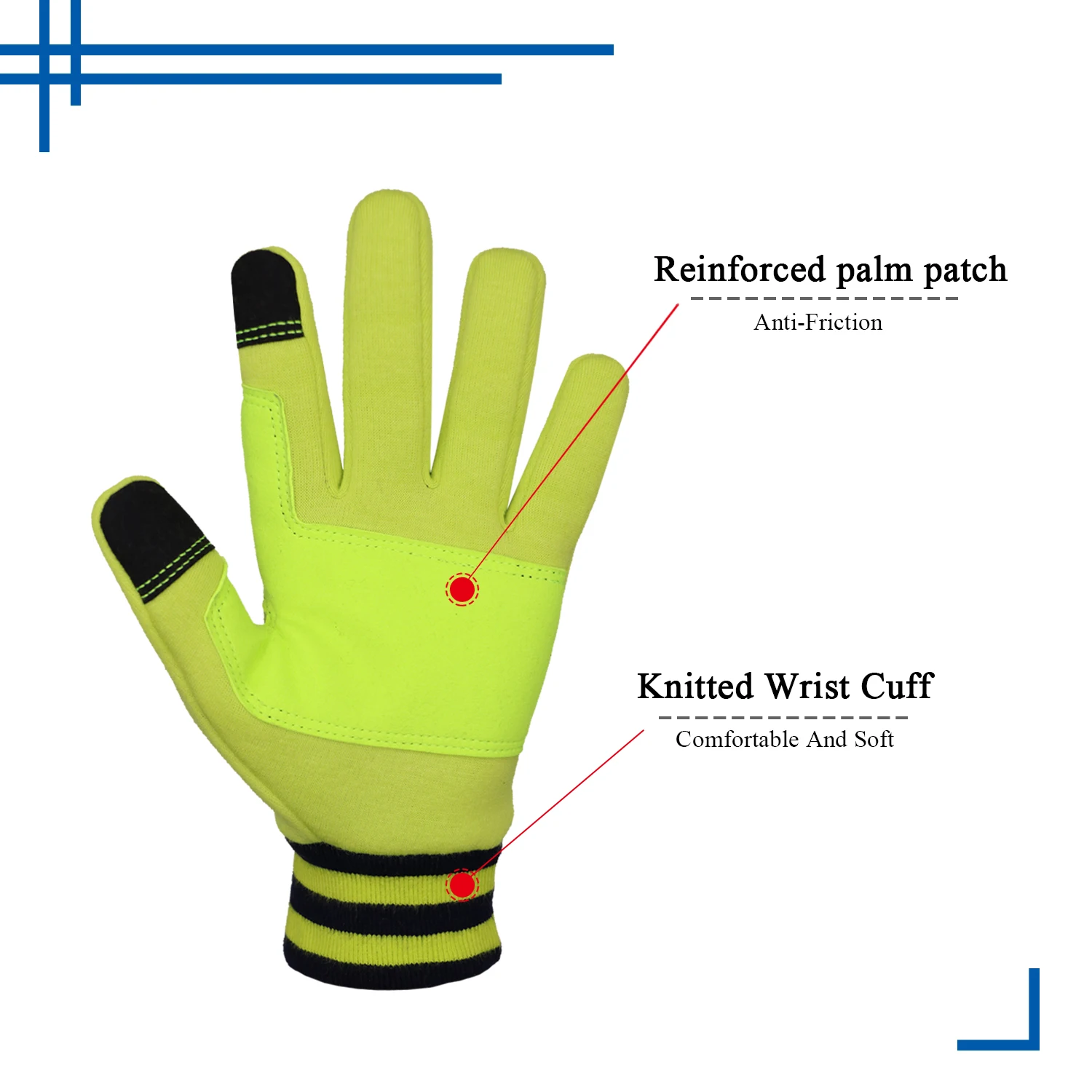  HANDLANDY Hi-vis 4-way стрейчевая ткань Зимние перчатки для бега спортивные рук сенсорного